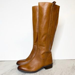 New! Sam Edelman Prina Brown Leather Tall Boot 7.5M